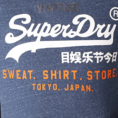 Superdry - Sweat Capuche Store Raglan Noir Bleu Marine