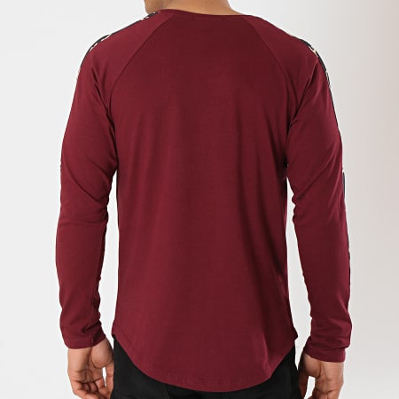 Frilivin - Tee Shirt Oversize A Manches Longues Avec Bandes 5200 Bordeaux Noir Renaissance