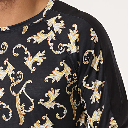 Frilivin - Tee Shirt Oversize A Manches Longues Avec Bandes 5200 Noir Renaissance