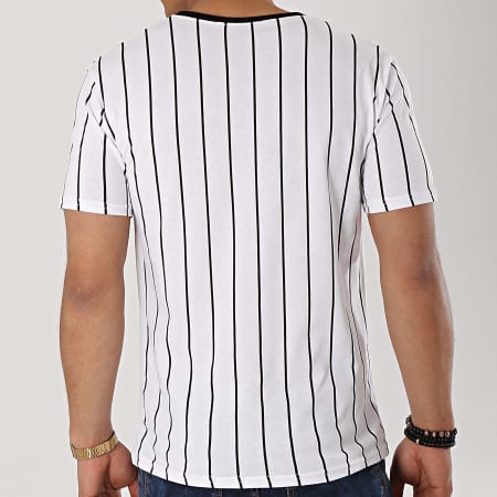 Frilivin - Tee Shirt Poche 9253-A8278 Blanc Noir