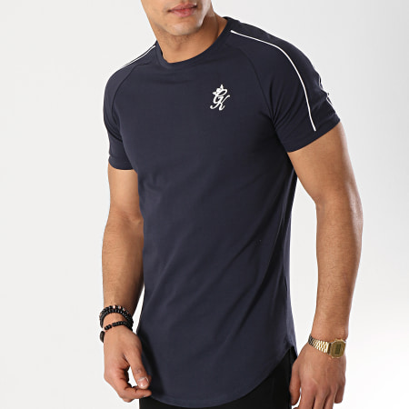 Gym King - Tee Shirt Oversize Laver Retro Taped Bleu Marine