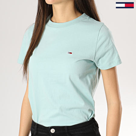 Tommy Jeans - Tee Shirt Femme Classics 4681 Bleu Turquoise