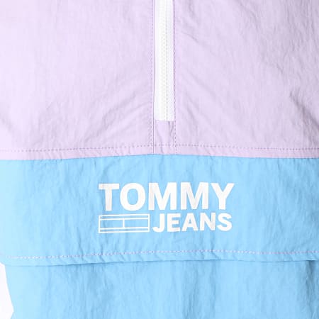 Tommy Jeans - Coupe-Vent Femme Retro Color Pop Blanc Bleu Clair Lilas
