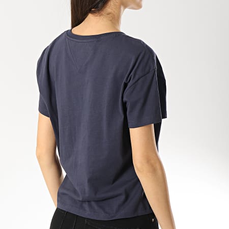Tommy Hilfiger - Tee Shirt Femme Corporate Stripe Chest 6229 Bleu Marine