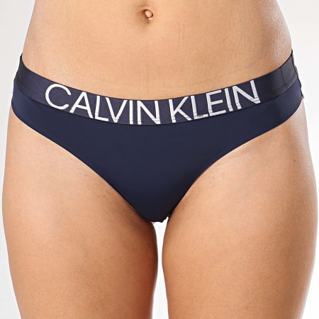 Calvin Klein - String Femme QF5184E Bleu Marine