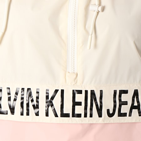 Calvin Klein - Coupe-Vent Femme Color Block 0608 Ecru Rose