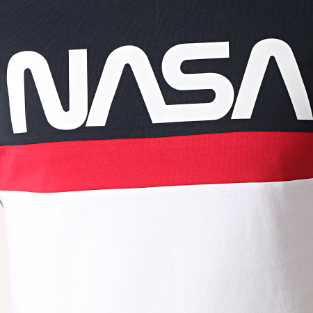 NASA - Tee Shirt Tape Tricolore Bleu Marine Blanc Rouge