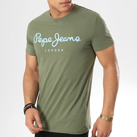 Pepe Jeans - Tee Shirt Original Stretch Vert Kaki