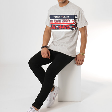 Tommy Hilfiger - Tee Shirt Essential Tommy 6090 Gris Chiné