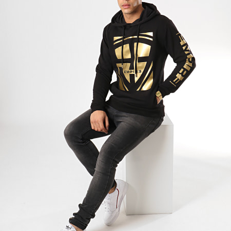 93 Empire - Sweat Capuche 93 Square Sleeves Noir Or