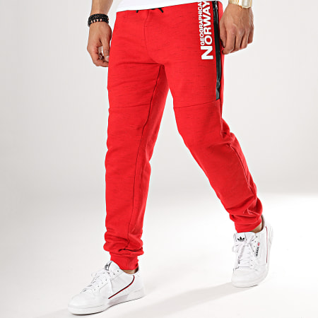 Geographical Norway - Pantalon Jogging Moodyer Rouge Chiné 