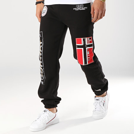 Geographical Norway - Pantalon Jogging Patchs Brodés Myer Noir