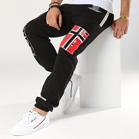 Geographical Norway - Pantalon Jogging Patchs Brodés Myer Noir