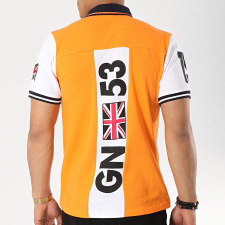 Geographical Norway - Polo Manches Courtes Patchs Brodés Kingston Orange