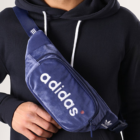 Adidas Originals - Sac Banane Velours Waistbag Bleu Marine