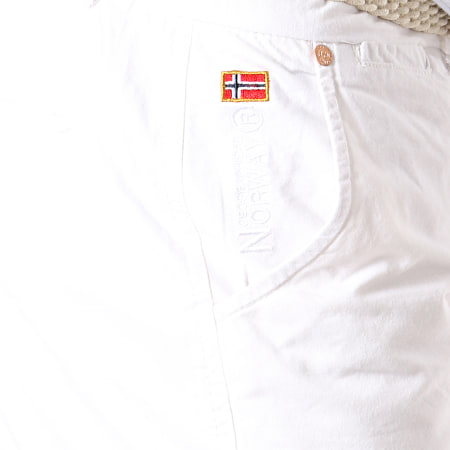 Geographical Norway - Short Chino Peluche Blanc