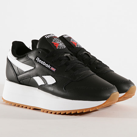 Reebok - Baskets Femme Classic Leather Double DV3631 Black White Primal Red