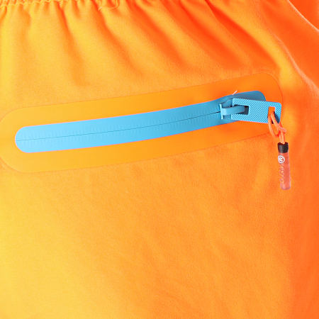 Superdry - Short De Bain A Bandes Beach Volley Orange Fluo Bleu Clair