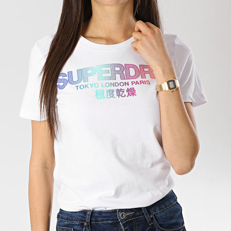 Superdry - Tee Shirt Femme City Nights Ombre G10130IT Blanc