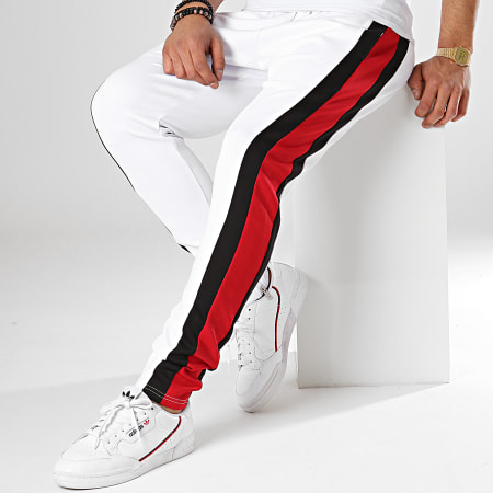 Terance Kole - Pantalon Jogging avec Bandes 88036 Blanc Noir Rouge