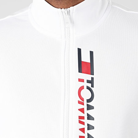 Tommy Hilfiger - Veste Zippée Track Vertical Logo Blanc 
