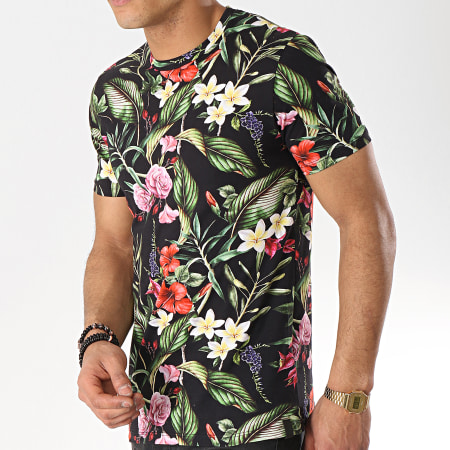 Uniplay - Tee Shirt UY347 Noir Floral