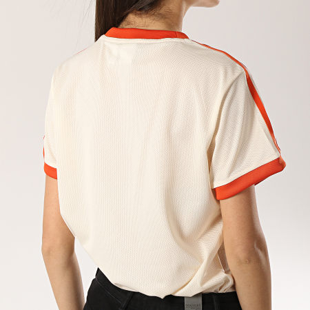 Adidas Originals - Tee Shirt De Sport Femme 3 Stripes DU9940 Ecru Orange
