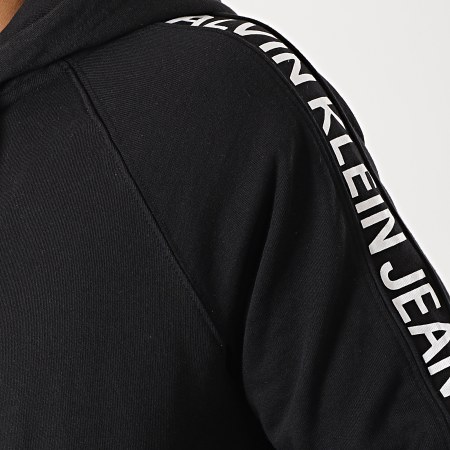 Calvin Klein - Sweat Zippé Capuche Avec Bandes Institut Stripe 2249 Noir lanc