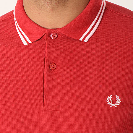 Fred Perry - Polo Manches Courtes Twin Tipped M3600 Rouge Blanc