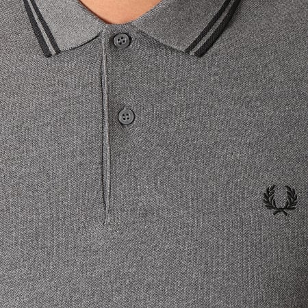 Fred Perry - Polo Manches Courtes Twin Tipped M3600 Gris Chiné Noir