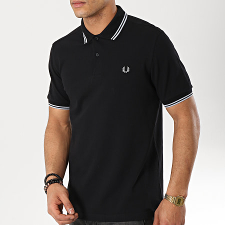 Fred Perry - Polo Manches Courtes Twin Tipped M3600 Noir Gris 