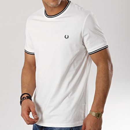 Fred Perry - Tee Shirt Twin Tipped M1588 Blanc Noir