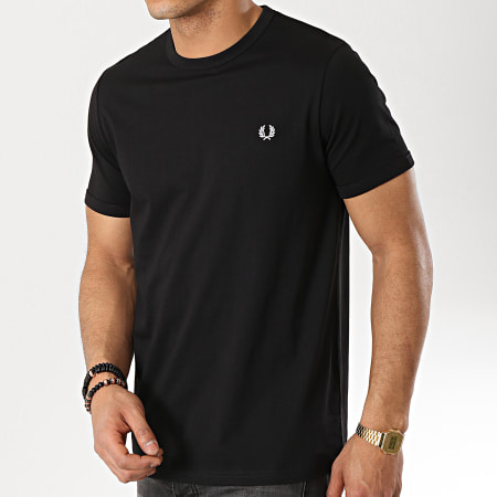 Fred Perry - M3519 Camiseta Ringer Negra