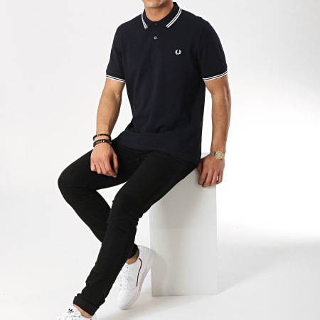 Fred Perry - Polo manica corta Twin Tipped M3600 Navy White