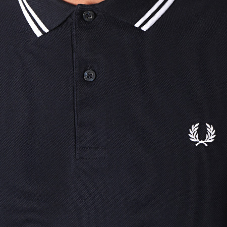 Fred Perry - Polo Manches Courtes Twin Tipped M3600 Bleu Marine Blanc