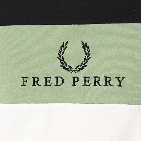 Fred Perry - Tee Shirt Embroidered M4516 Blanc Noir Vert 
