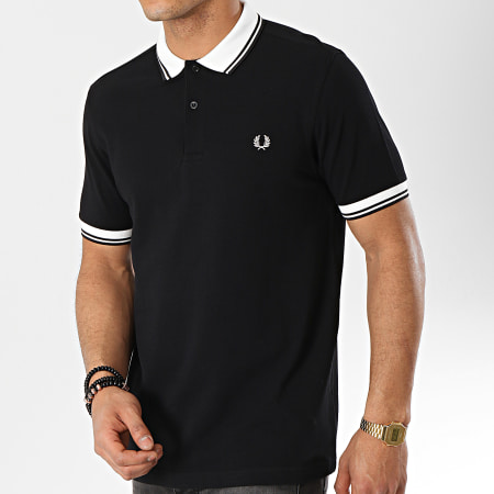 Fred Perry - Polo Manches Courtes Twin Tipped M4567 Noir Blanc
