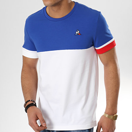 Le Coq Sportif - Tee Shirt Tricolore N4 1910824 Blanc Bleu Roi Rouge