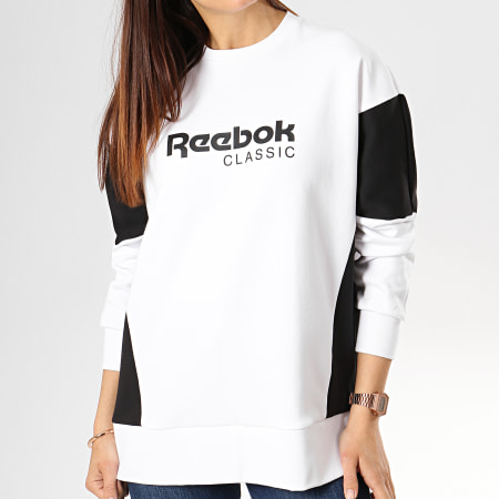 Reebok Sweat Crewneck Femme Classics Advanced DY1678 Blanc Noir LaBoutiqueOfficielle