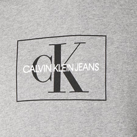 Calvin Klein - Sweat Capuche Box Monogram 3090 Gris Chiné