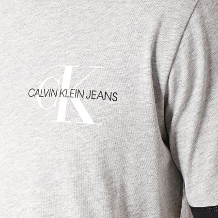 Calvin Klein - Tee Shirt Monogram Ringer 3088 Gris Chiné