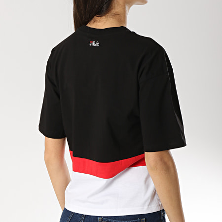Fila - Tee Shirt Femme Crop Miranda 687147 Noir Rouge Blanc 