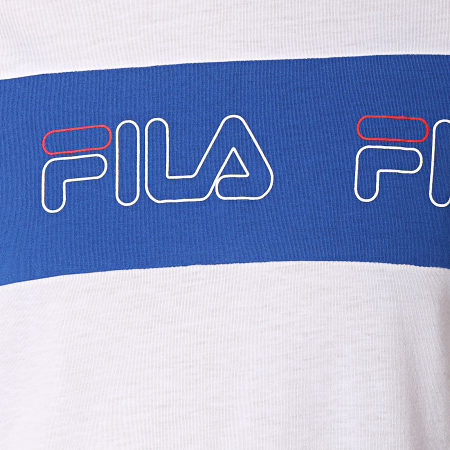 Fila - Tee Shirt Aki Logo 687129 Blanc Bleu Roi