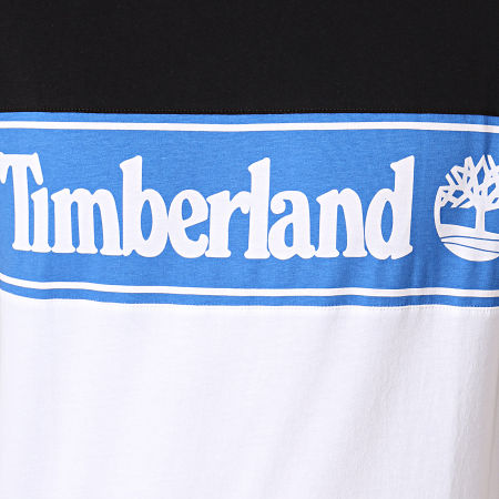 Timberland - Tee Shirt Cut And Sew A1OA4 Noir Blanc Bleu Clair