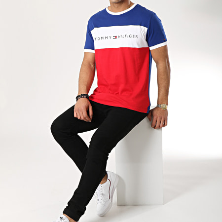 Tommy Hilfiger - Tee Shirt Logo Flag 1170 Rouge Blanc Bleu Marine