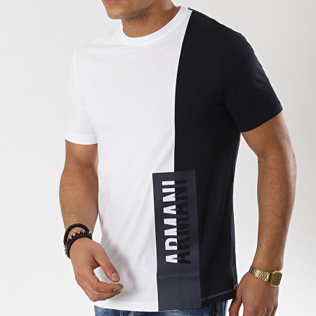 Armani Exchange - Tee Shirt 3GZTGH-ZJBVZ Blanc Bleu Marine