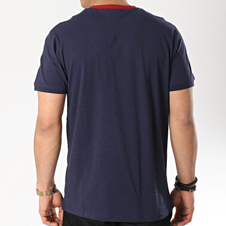 Fila - Tee Shirt Avec Bandes Salus 687010 Bleu Marine Ecru