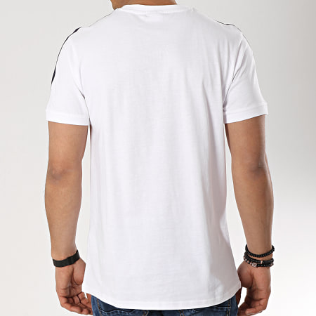 Fila - Tee Shirt Avec Bandes Salus 687010 Blanc Bleu Marine