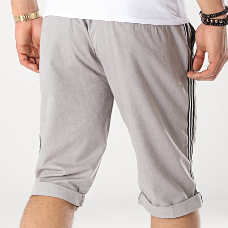 MZ72 - Short Chino A Bandes Foxing Gris Clair