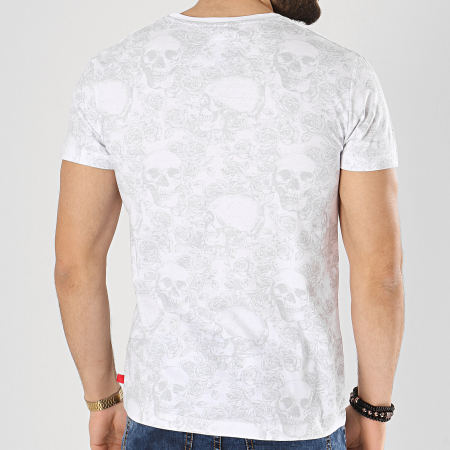 MZ72 - Tee Shirt Poche Trace Blanc Floral